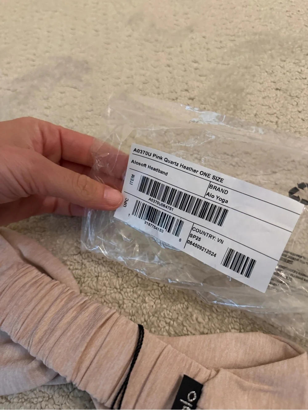 Alosoft Headband Pink Quartz Heather NWT